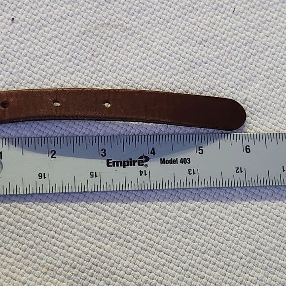 J crew vintage brown leather and canvas webbing belt - Picture 2 of 13